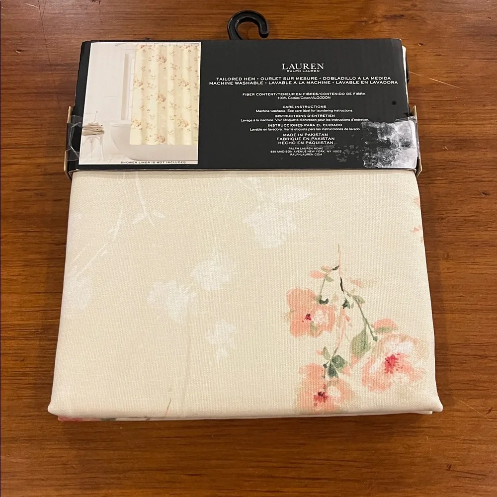 Polo Ralph Lauren Floral Shower Curtain 70”x72” new white